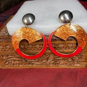 Edgar Berebi Vintage pierced red gold earrings